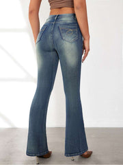 Patchwork High Rise Fitted Jeans