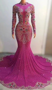 Prom Dress Crystal Beading Evening Dresses Robes De Soirée 2023 New Summer Mermaid Party Dress Zipper Back
