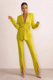 Summer Mother of the Bride Pants Suits Candy Color Ladies Women Evening Party Blazer Wear Slim Flared Trousers 2 Pieces