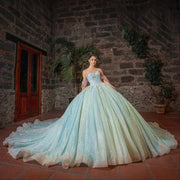 2024 Sparkly Mint Green Quinceanera Ball Gown