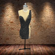Sequin Little Black Mini Dress