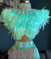 Elegant Feather Cocktail Dress