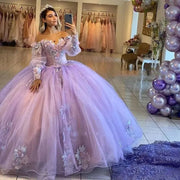 Light Purple Sweetheart Ball Gown Quinceañera Dress