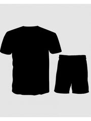 Men Casual Printing Short Sleeve Shorts Suits