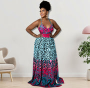 Summer Leopard Print Sleeveless Maxi Dress