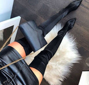 Fall Black Solid Over The Knee Stiletto  Boots