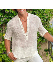 Summer Casual Pure Color Men's Long Sleeve Top