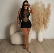 Sexy Tight Black See Through Women's Rompers