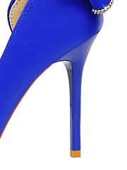 Bow Solid Color Pointed Heels