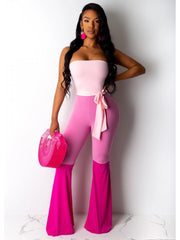 Colorblock Mid-rise Fitted Jumpsuits