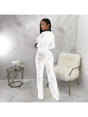 Patchwork Lace Skinny Jumpsuits