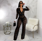 Patchwork Lace Skinny Jumpsuits