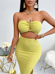 Hollow Out High Rise Bodycon Sleeveless Dresses