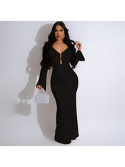 Hollow Out High Rise Bodycon Cover Ups Dress