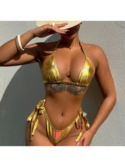 Solid Color Low Rise Bodycon Bikinis
