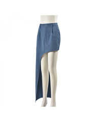 Patchwork Irregular Split Hem Skirts