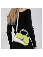 Colorblock Solid Color Office Lady Satchel Bags