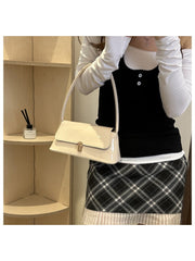 Solid Color Office Lady Shoulder Bags