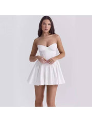 Pleated Strapless A-line Dresses