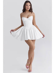 Pleated Strapless A-line Dresses
