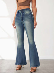 Patchwork High Rise Fitted Jeans