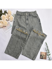 Washed Denim High Rise Jeans