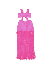 Knot Hollow Out Fringe Sleeveless Dress