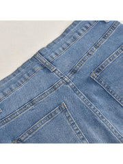 Cutouts Heart Rhinestones Denim Jeans
