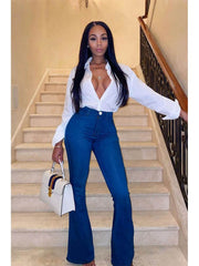Flared Bodycon High Rise Jeans