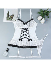 Spaghetti Straps Lace Lace-Up Sexual Sets
