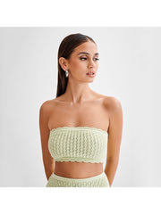 Hollow Out Knitting Strapless Skirt Sets