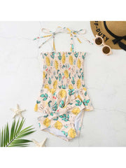 Tie-wrap Boat Neck Flared Swimsuits