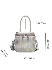 Rhinestones Metallic PU Shoulder Handbags