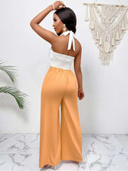 Colorblock High Rise Backless Jumpsuits