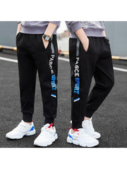 Letter Mid-rise Ankle-tied Boy Pants
