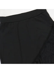 Patchwork Fringe Sleeveless Skirt Sets