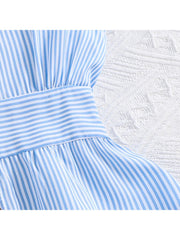 Striped Wing Ruffle Sleeve Princess Girl Dresses
