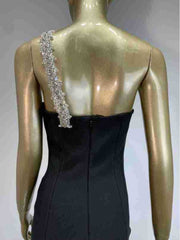Patchwork Fringe Sequin One-shoulder Sleeveless Dresses