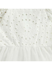 Pure Color Cotton Lace-Up Girl Dresses
