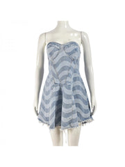 Striped Cotton Mid-rise Sleeveless Dresses