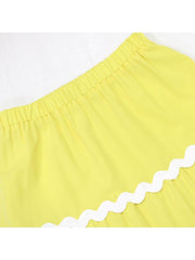 Patchwork Swing Zipper Sleeveless Skirt Sets