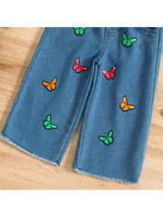 Butterfly Pattern Spaghetti Straps Girl Clothing Sets