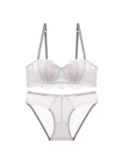 See Through High Rise Backless Bra Sets