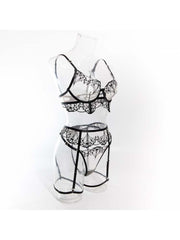 Lacework Embroidery See Through Bra Sets