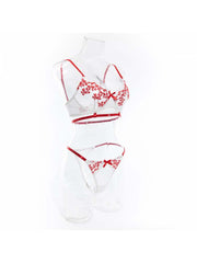 Embroidery See Through High Rise Bra Sets