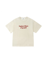 Letter Pattern Crewneck Cotton Boy Tops
