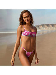 Colorblock Square Neck Fitted Bikinis