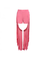 Hollow Out Tassel Patchwork Pants