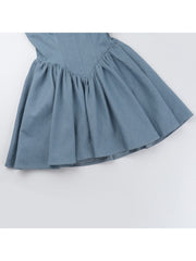 Patchwork Tie-wrap Mid-rise Sleeveless Dresses
