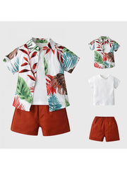 Flower Cotton Single Breasted Boy Clothing Sets